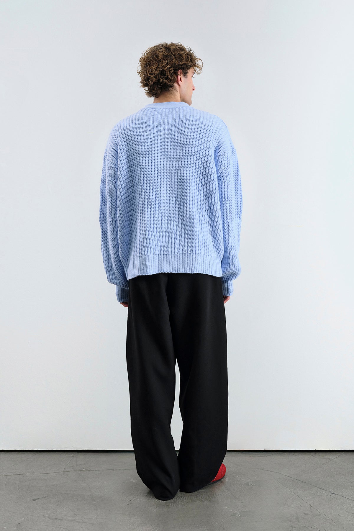 BASIC TEXTURED BLUE CARDIGAN