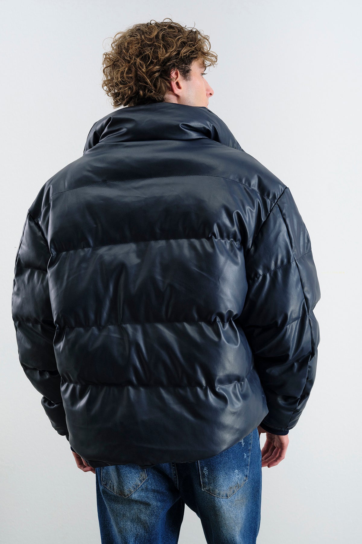 ŞİŞME DERİ LACİVERT MONT