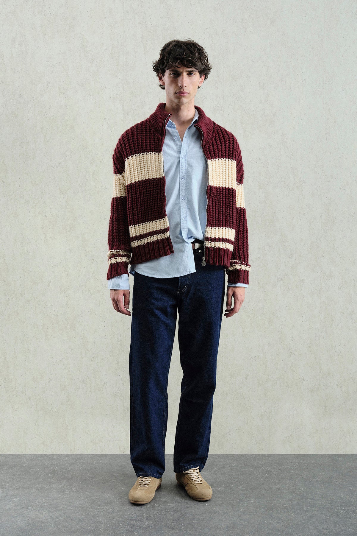 FERMUARLI TRİKO BORDO HIRKA