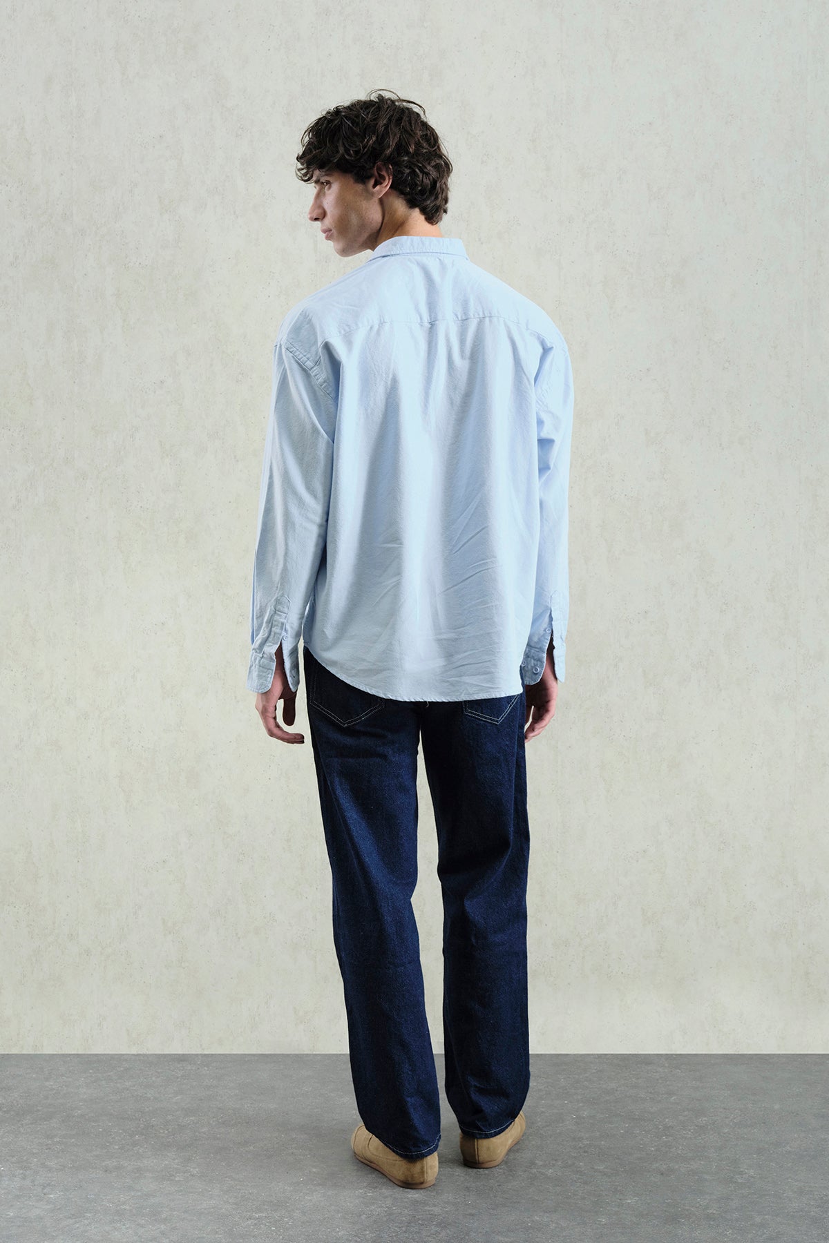 OXFORD NAKIŞLI MAVİ GÖMLEK