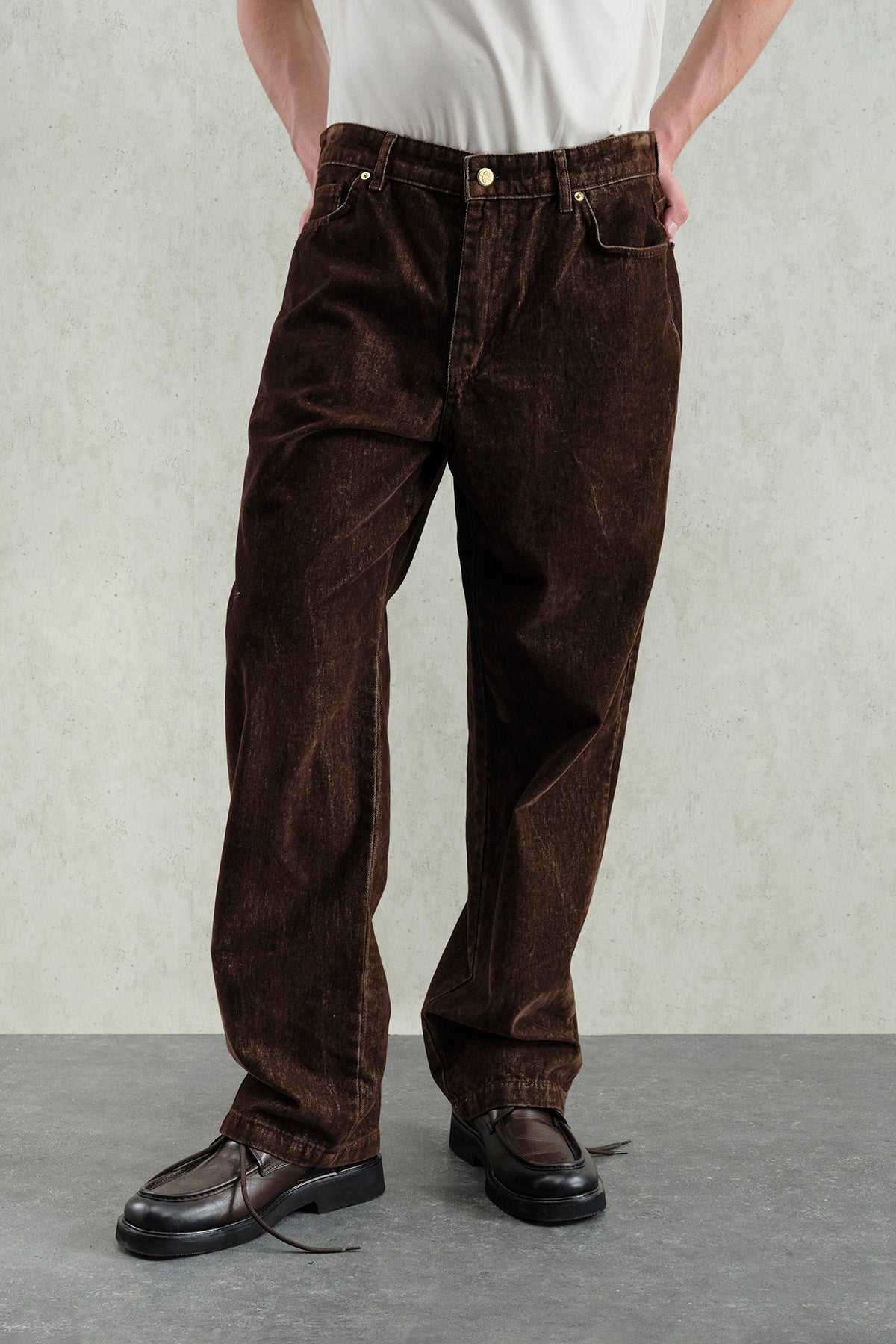 GOLD DETAYLI REGULAR FIT KAHVERENGİ PANTOLON