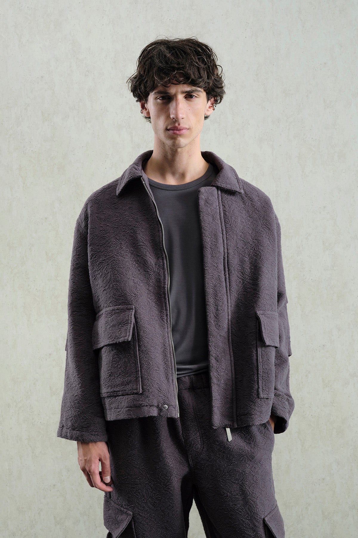 GREY JACQUARD JACKET