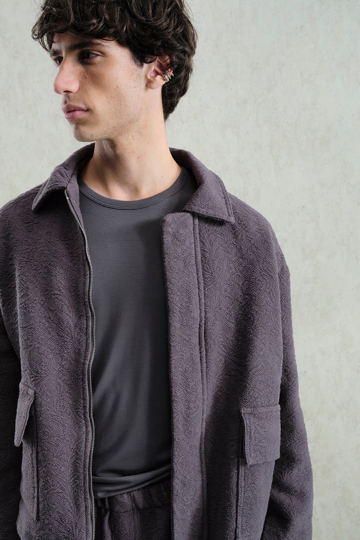 GREY JACQUARD JACKET