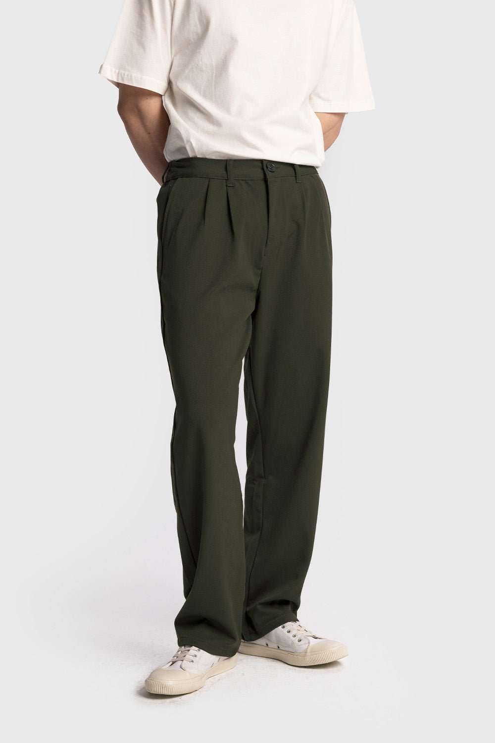 PİLİLİ DÖKÜMLÜ PANTOLON - HAKİ - PANTOLON