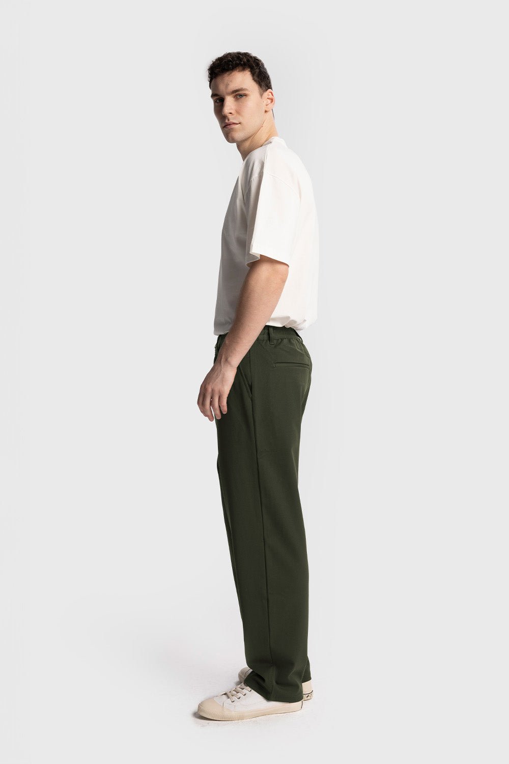 PİLİLİ DÖKÜMLÜ PANTOLON - HAKİ - PANTOLON