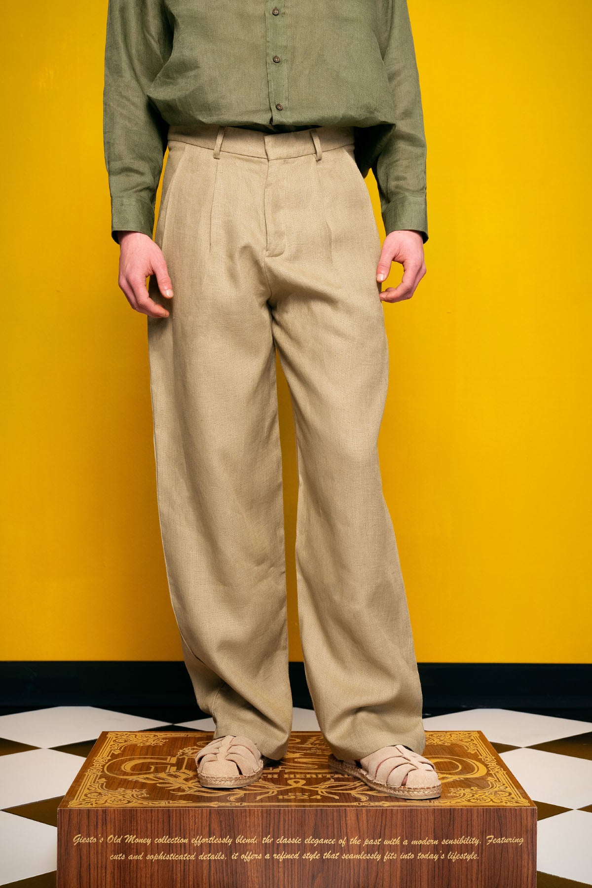 100% LINEN KHAKI PANTS