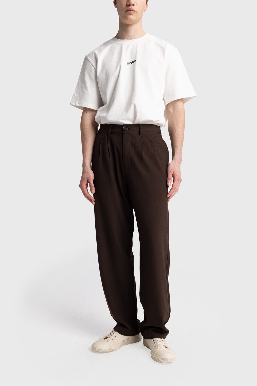 PİLİLİ DÖKÜMLÜ PANTOLON - KAHVERENGİ - PANTOLON