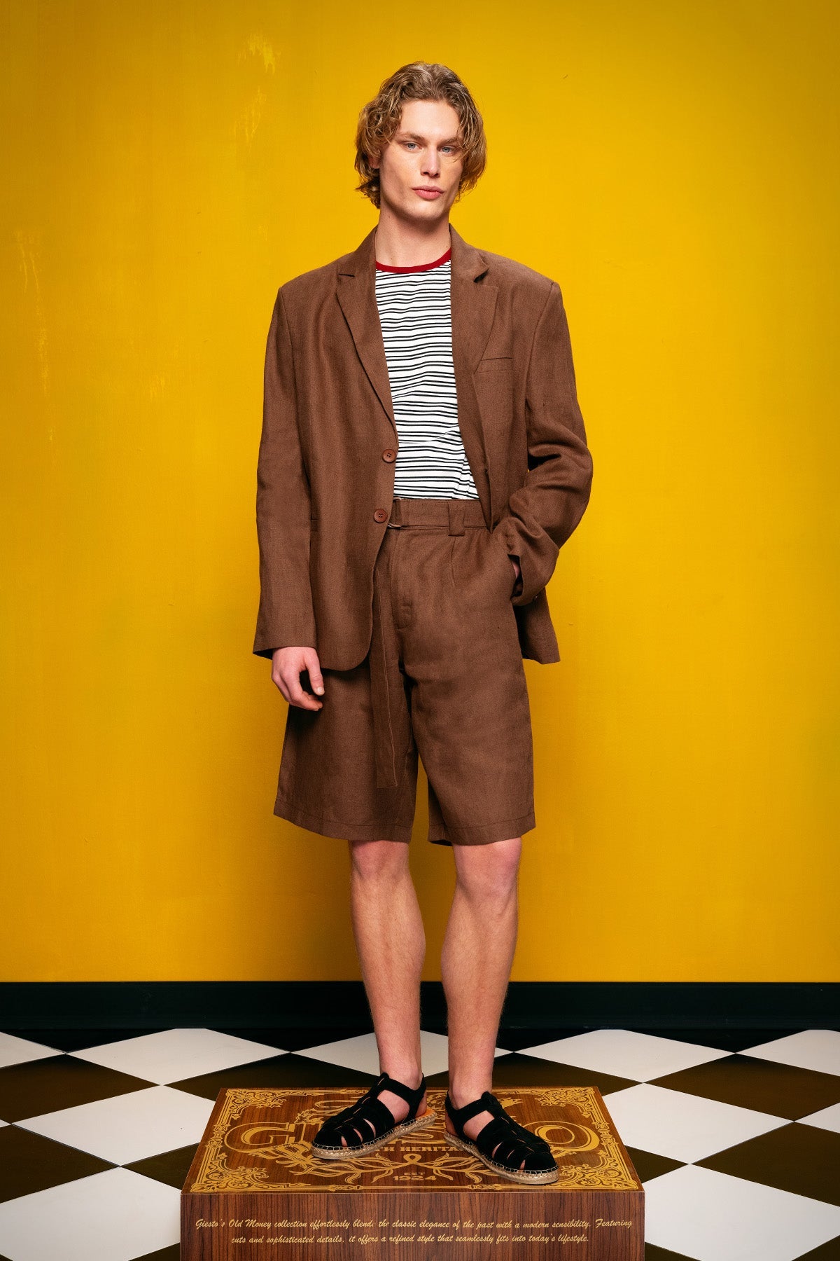 100% LINEN BROWN JACKET