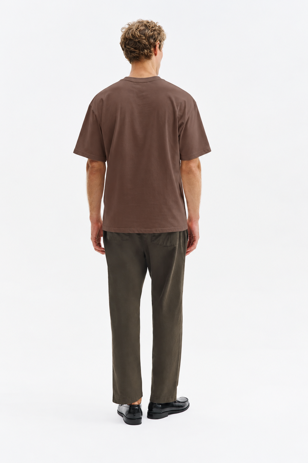 Oversize Kısa Kol Kahverengi T-Shirt - 3