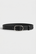 OVAL METAL TOKALI SİYAH SUNİ DERİ KEMER