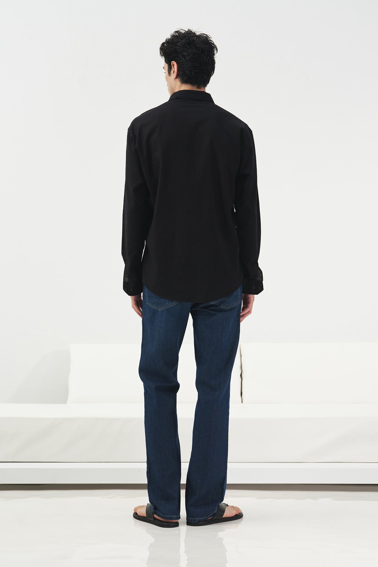 OVERSIZE DÖKÜMLÜ SİYAH FRESH KETEN GÖMLEK