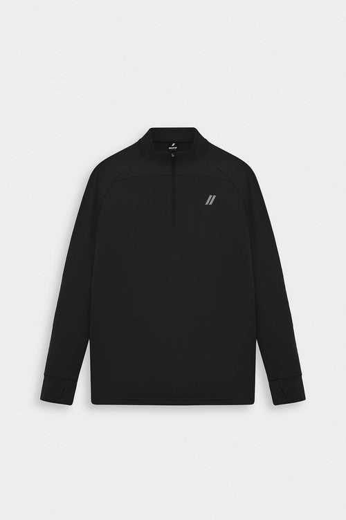 Active Wear Slim Fit Yarım Fermuarlı Teknik Antrenman Üstü Siyah - 1