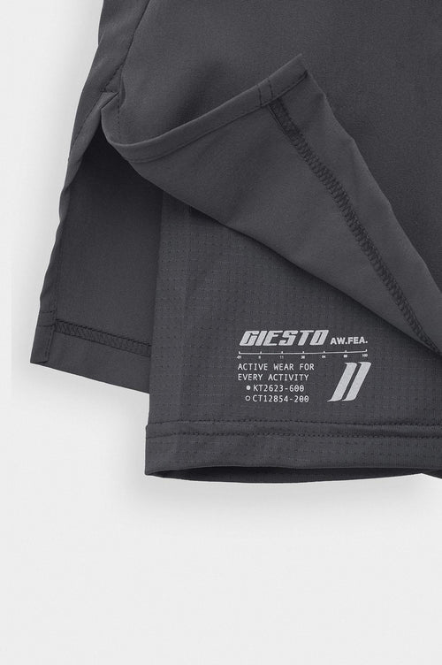 Active Wear Taytlı Teknik Antrenman Şort Antrasit - 2