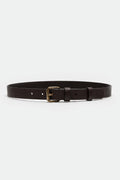 BLACK TEXTURED BELT WITH ANTIQUE GOLD BUCKLE