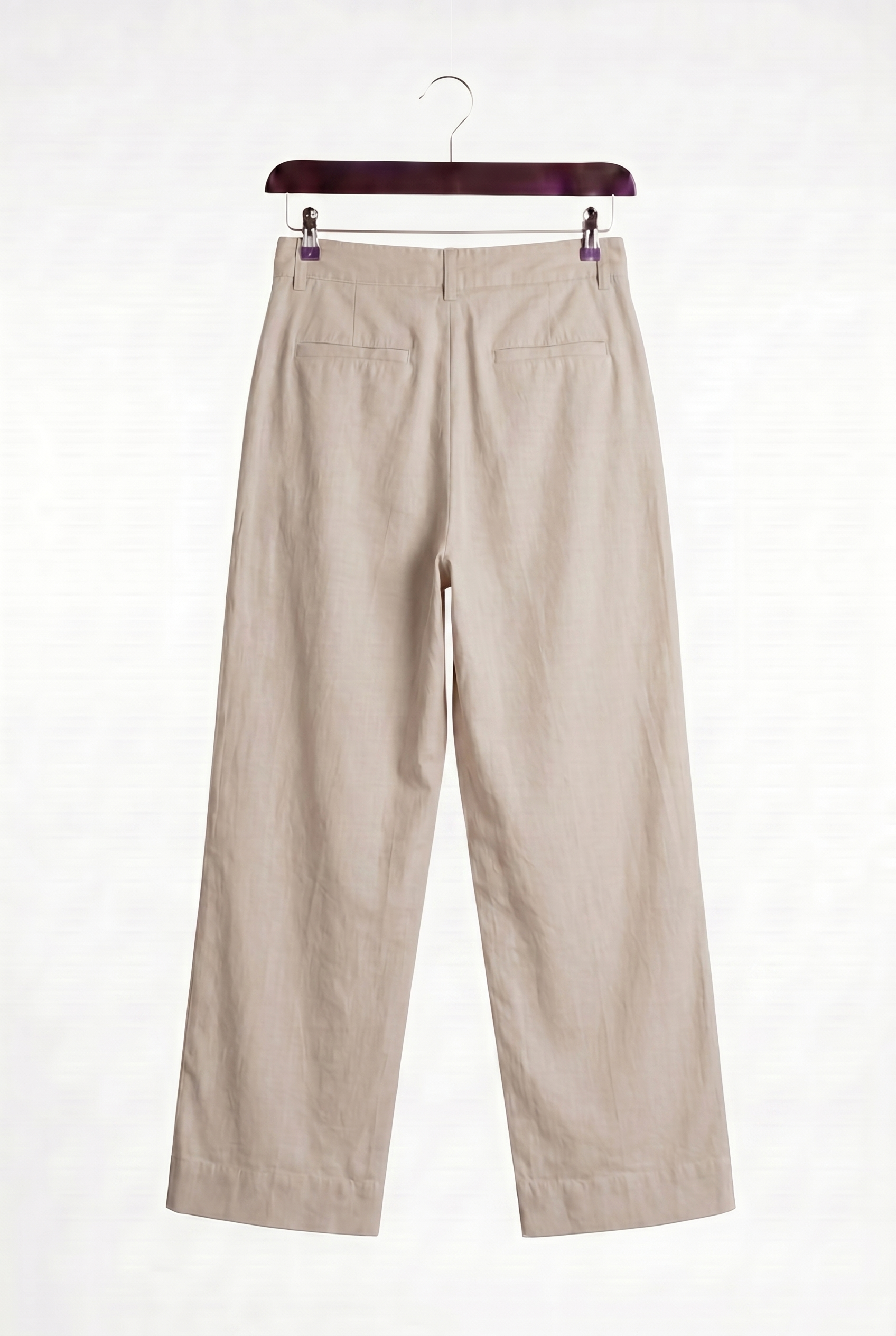 CLASSIC PLEATED LINEN BEIGE TROUSERS