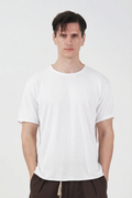 DÖKÜMLÜ BEYAZ KETEN TRİKO T-SHIRT