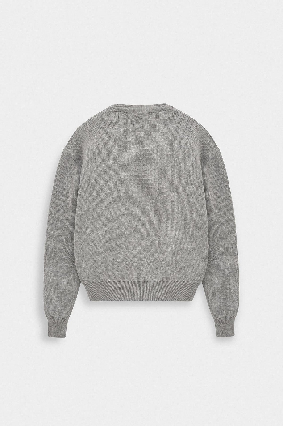 BİSİKLET YAKA CROP FIT GRİ TRİKO KAZAK - 3