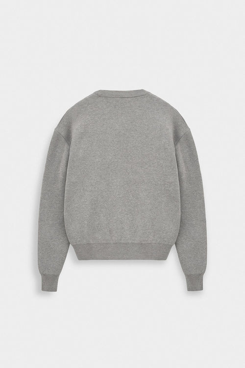 BİSİKLET YAKA CROP FIT GRİ TRİKO KAZAK - 3