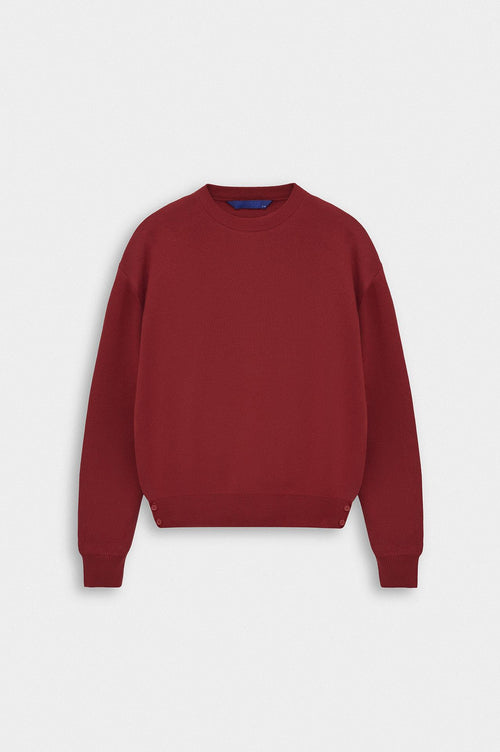 BİSİKLET YAKA CROP FIT KIRMIZI TRİKO KAZAK - 1