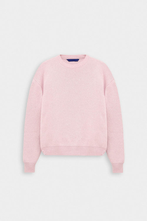 BİSİKLET YAKA CROP FIT PEMBE TRİKO KAZAK - 1
