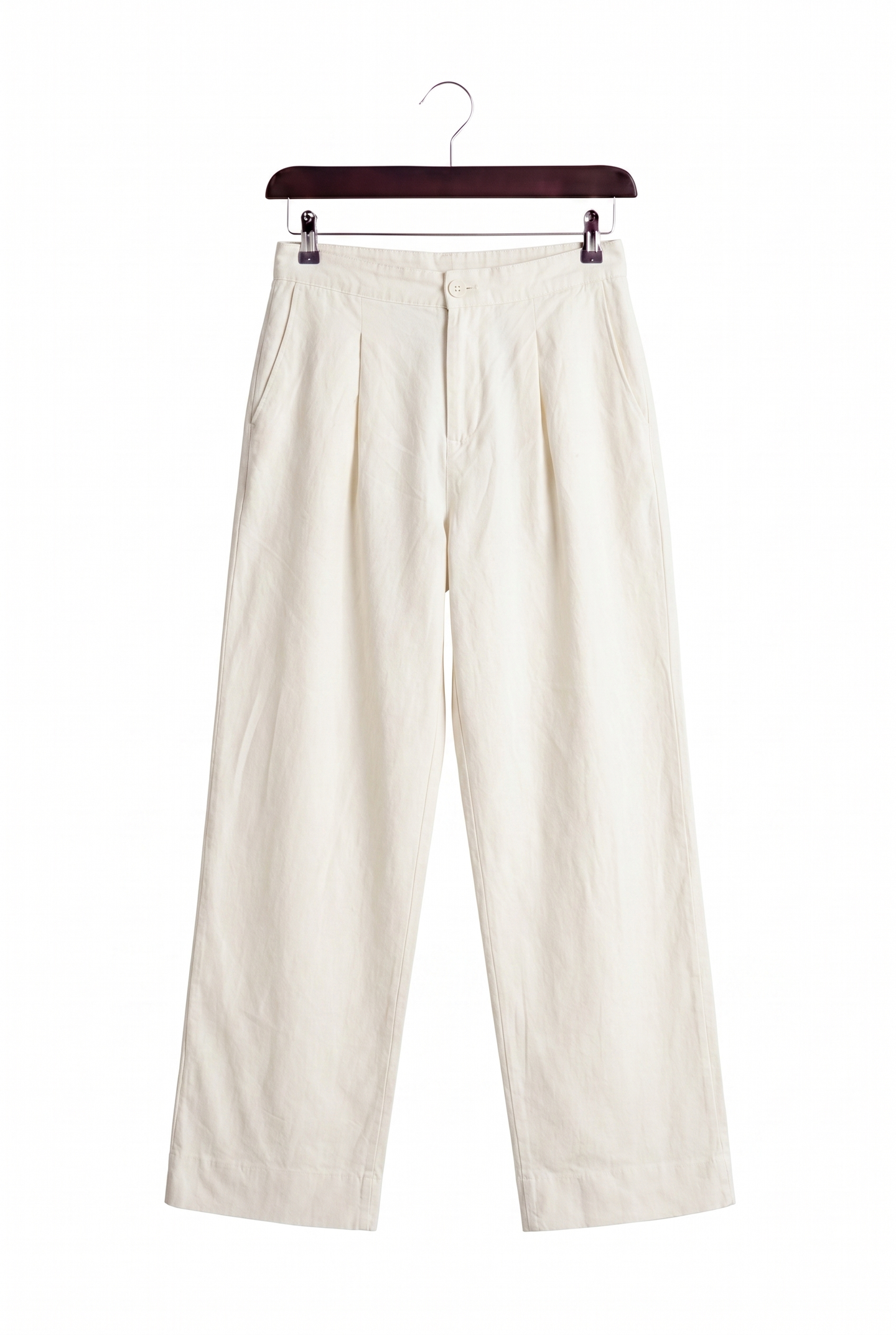 CLASSIC PLEATED LINEN WHITE TROUSERS