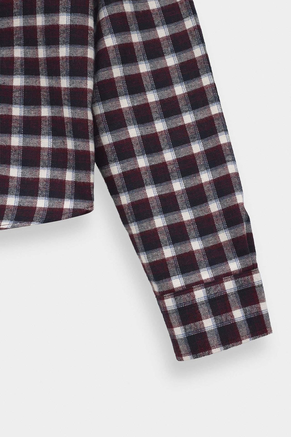 CEPLİ EKOSE CROP FIT BORDO GÖMLEK - 6