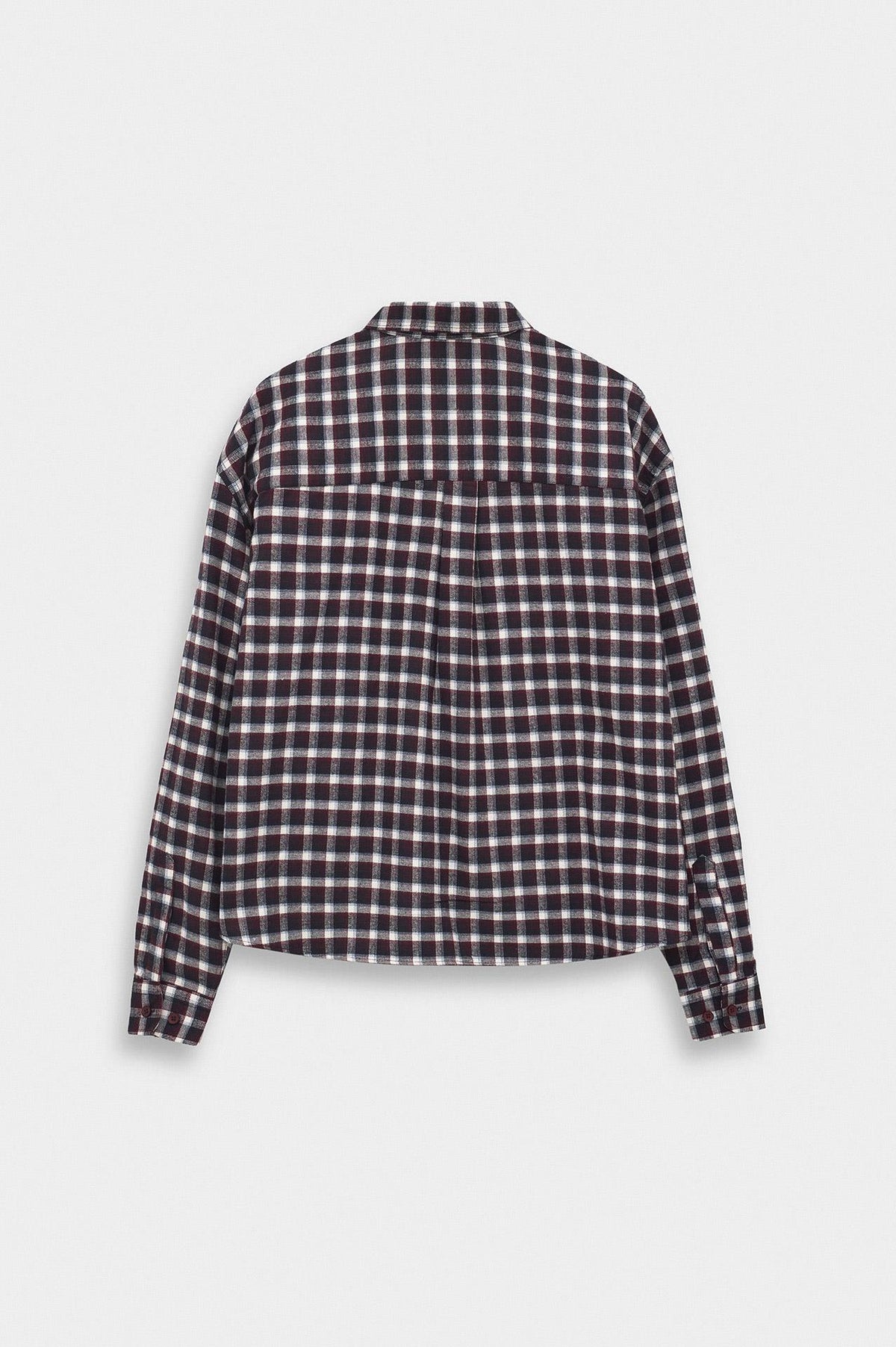 CEPLİ EKOSE CROP FIT BORDO GÖMLEK - 7