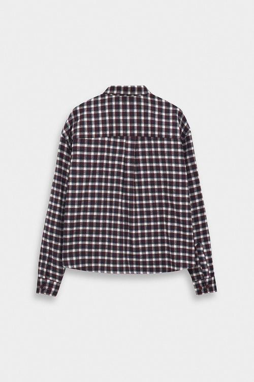 CEPLİ EKOSE CROP FIT BORDO GÖMLEK - 7