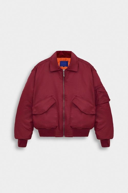 CROP BOMBER BORDO CEKET - 1