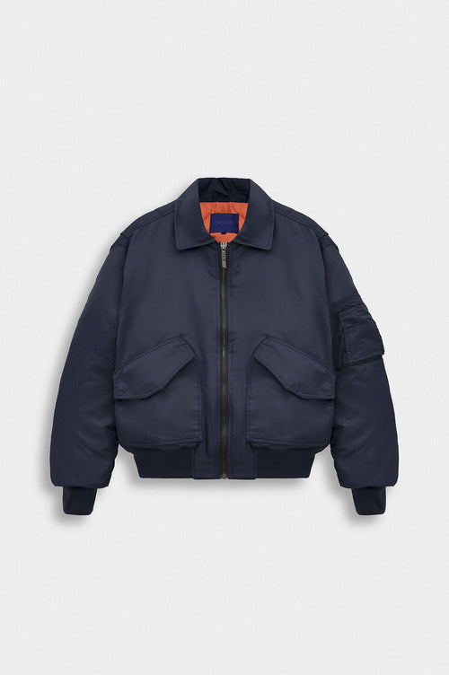 CROP BOMBER LACİVERT CEKET - 1
