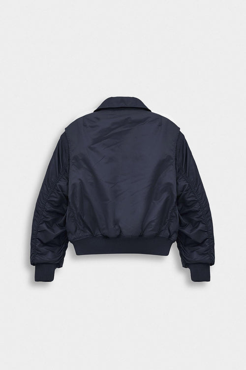 CROP BOMBER LACİVERT CEKET - 4