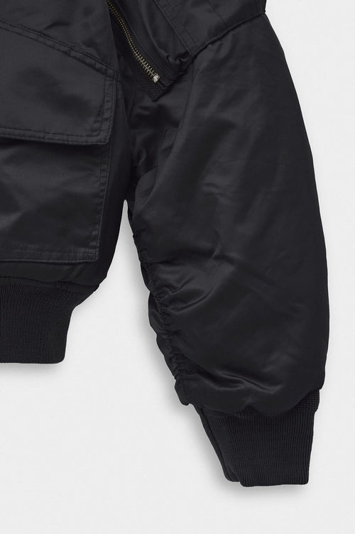 CROP BOMBER SİYAH CEKET - 2