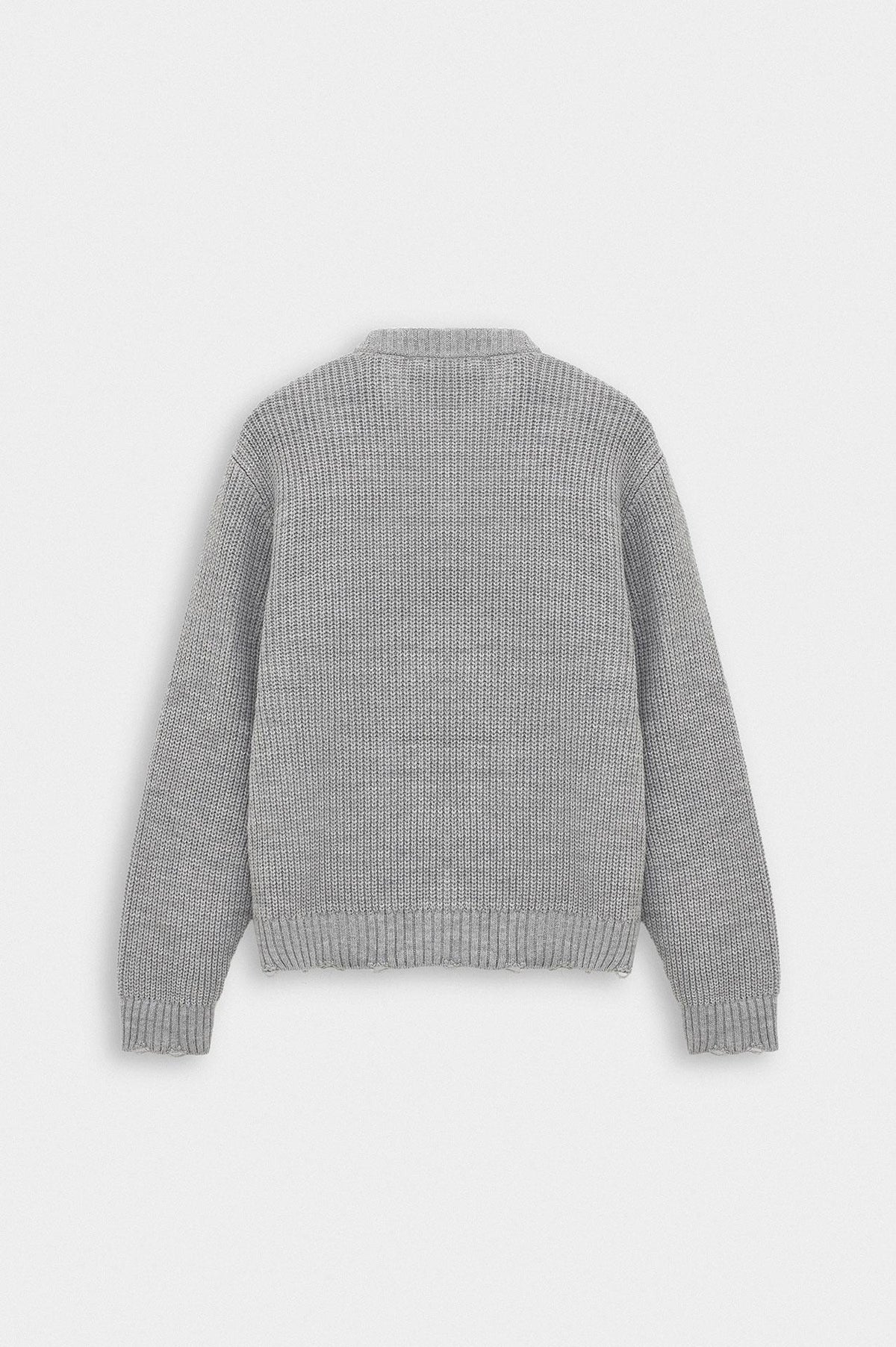 CROP FIT GRİ TRİKO KAZAK - 4
