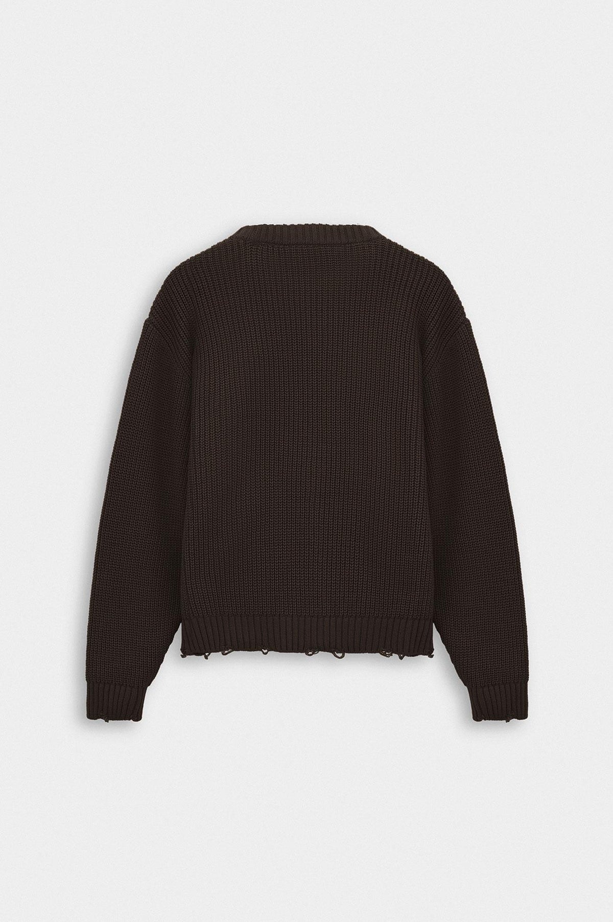 CROP FIT KAHVERENGİ TRİKO KAZAK - 4