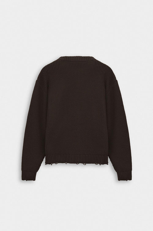 CROP FIT KAHVERENGİ TRİKO KAZAK - 4
