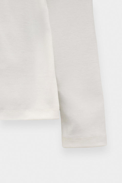 DAR CUT BUTTONED NECK LONG-SLEEVE WHITE T-SHIRT - 4