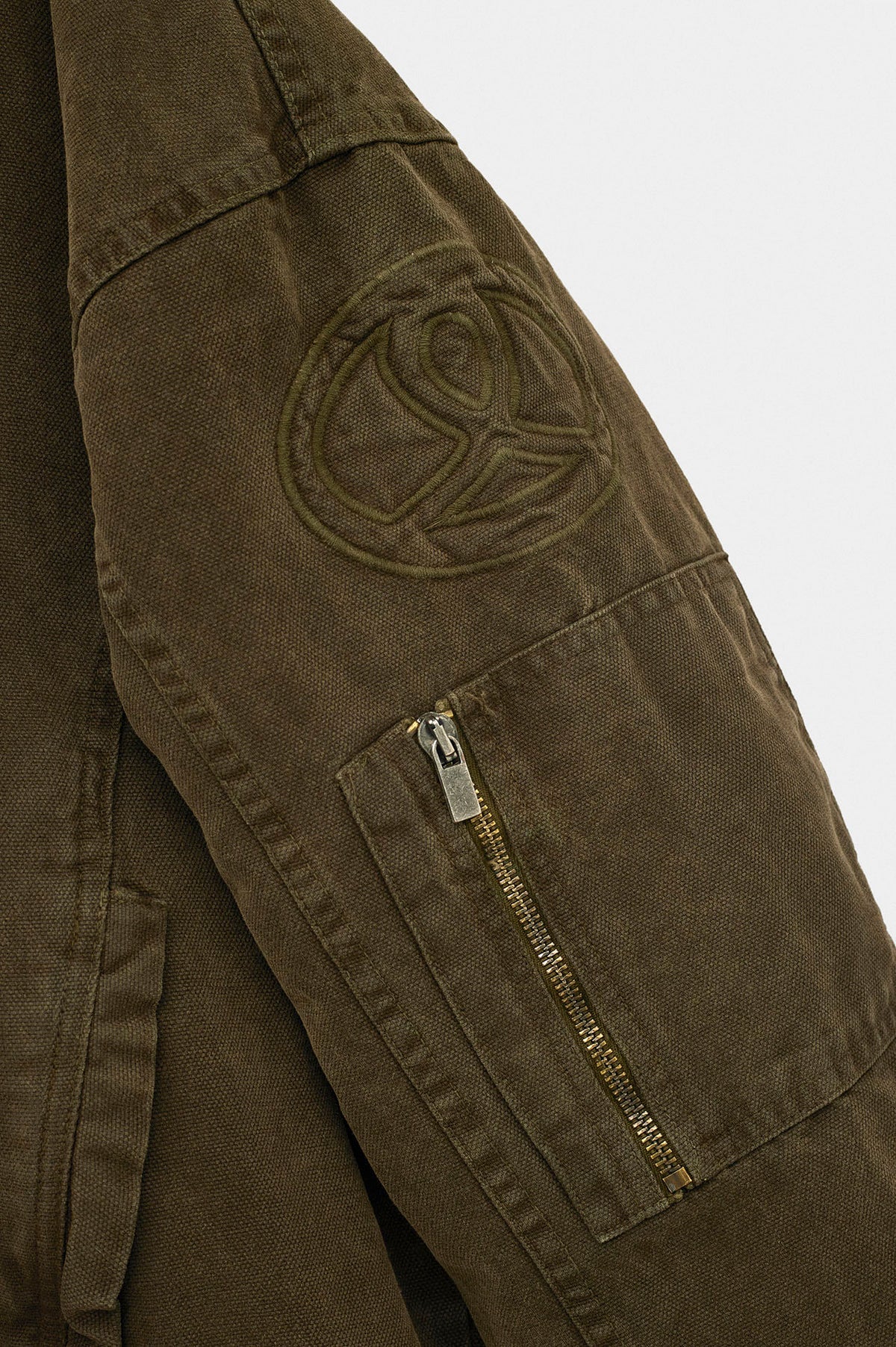 CANVAS HOODED KHAKI PUFFER JACKET - 3