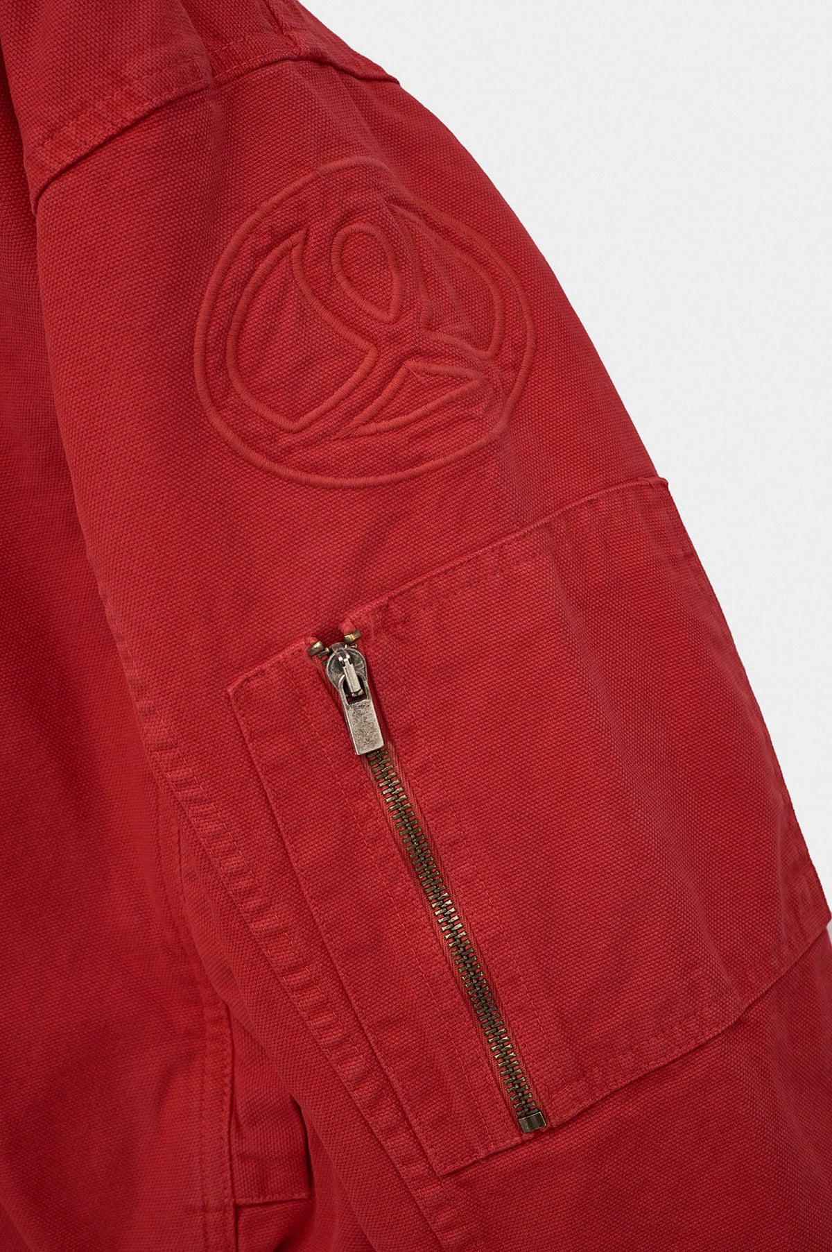 CANVAS HOODED RED PUFFER JACKET - 3