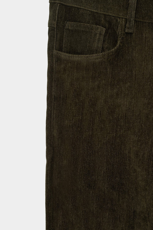 REGULAR FIT TEXTURED KHAKI CORDUROY TROUSERS - 4