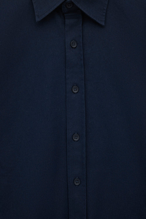 OVERSIZE GABARDINE INDIGO SHIRT - 2