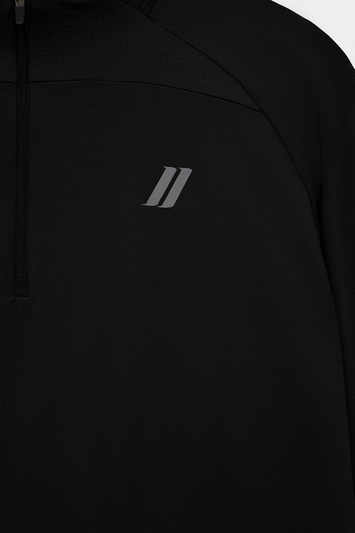 Active Wear Slim Fit Yarım Fermuarlı Teknik Antrenman Üstü Siyah - 6