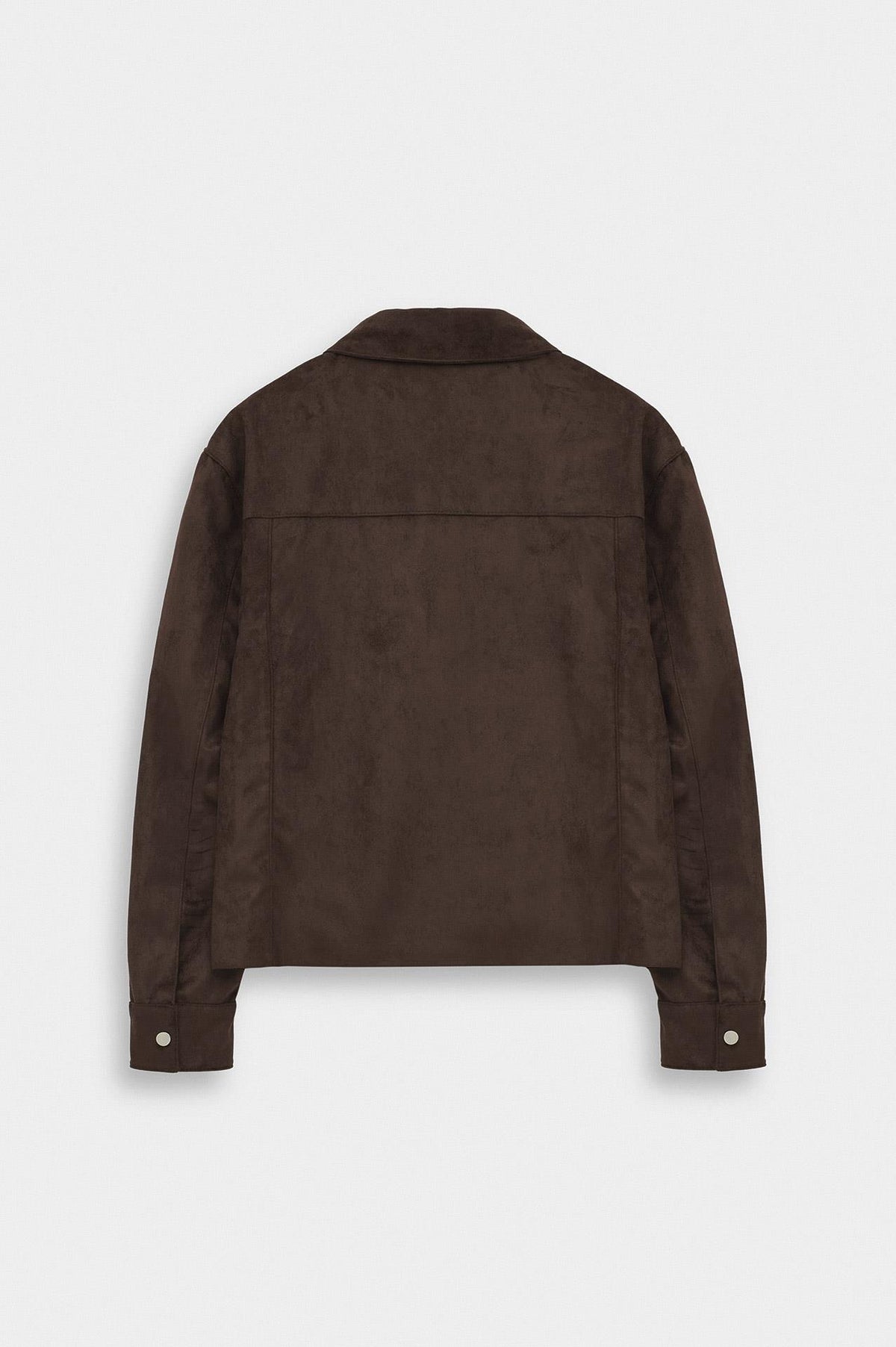 FERMUARLI KLASİK BORDO SÜET CEKET - 4