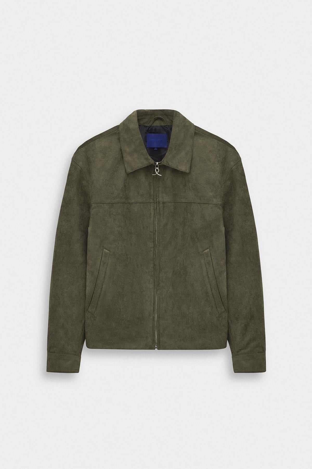 ZIP-UP CLASSIC KHAKI SUEDE JACKET - 4