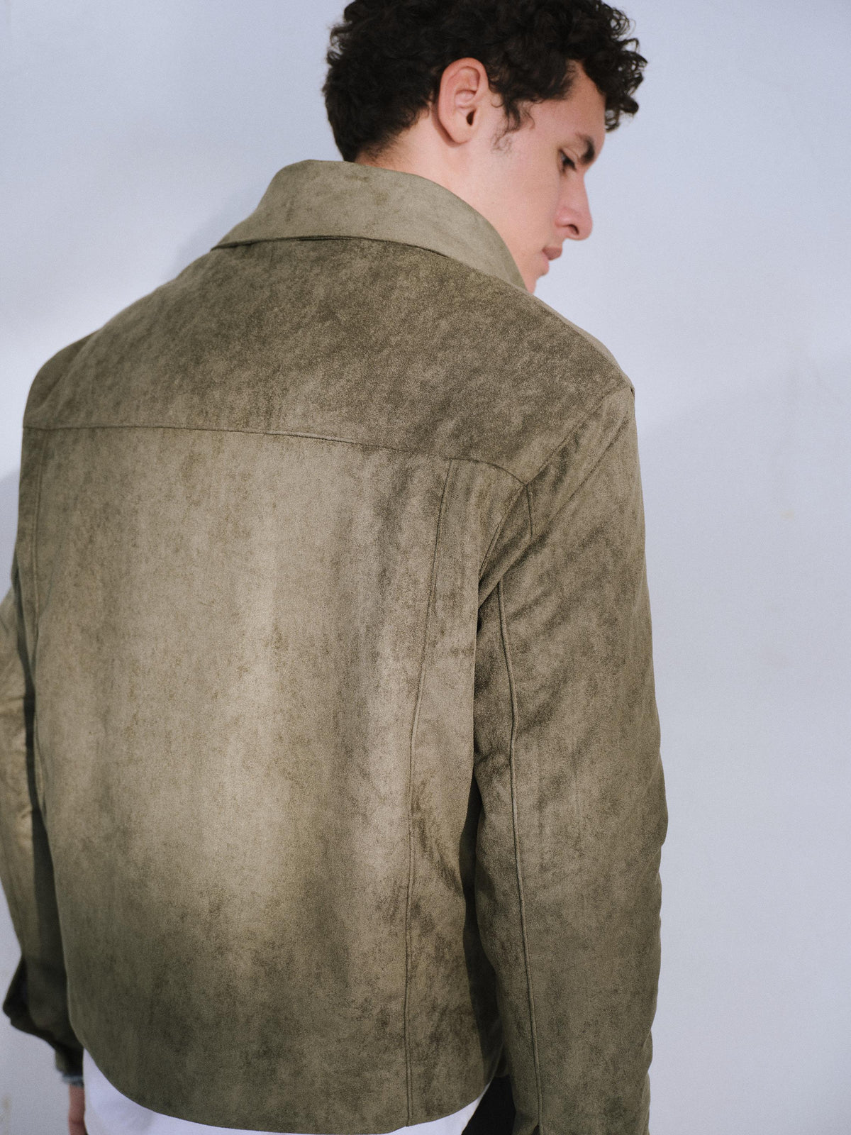 ZIP-UP CLASSIC KHAKI SUEDE JACKET - 3