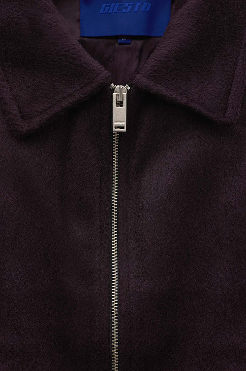 FERMUARLI REGULAR FIT BORDO KAŞE CEKET - 2