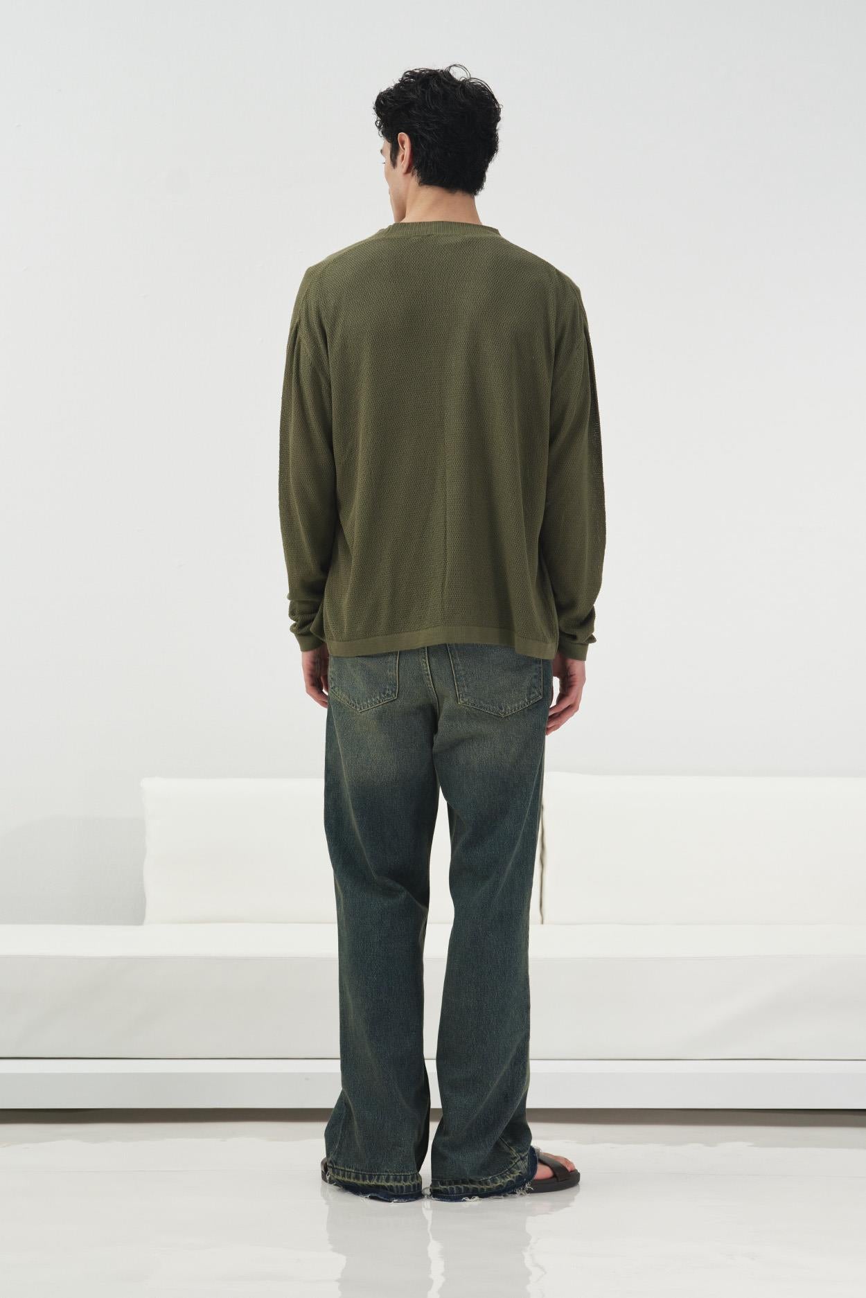 HAFİF İNCE ÖRGÜLÜ HAKİ TRİKO HIRKA