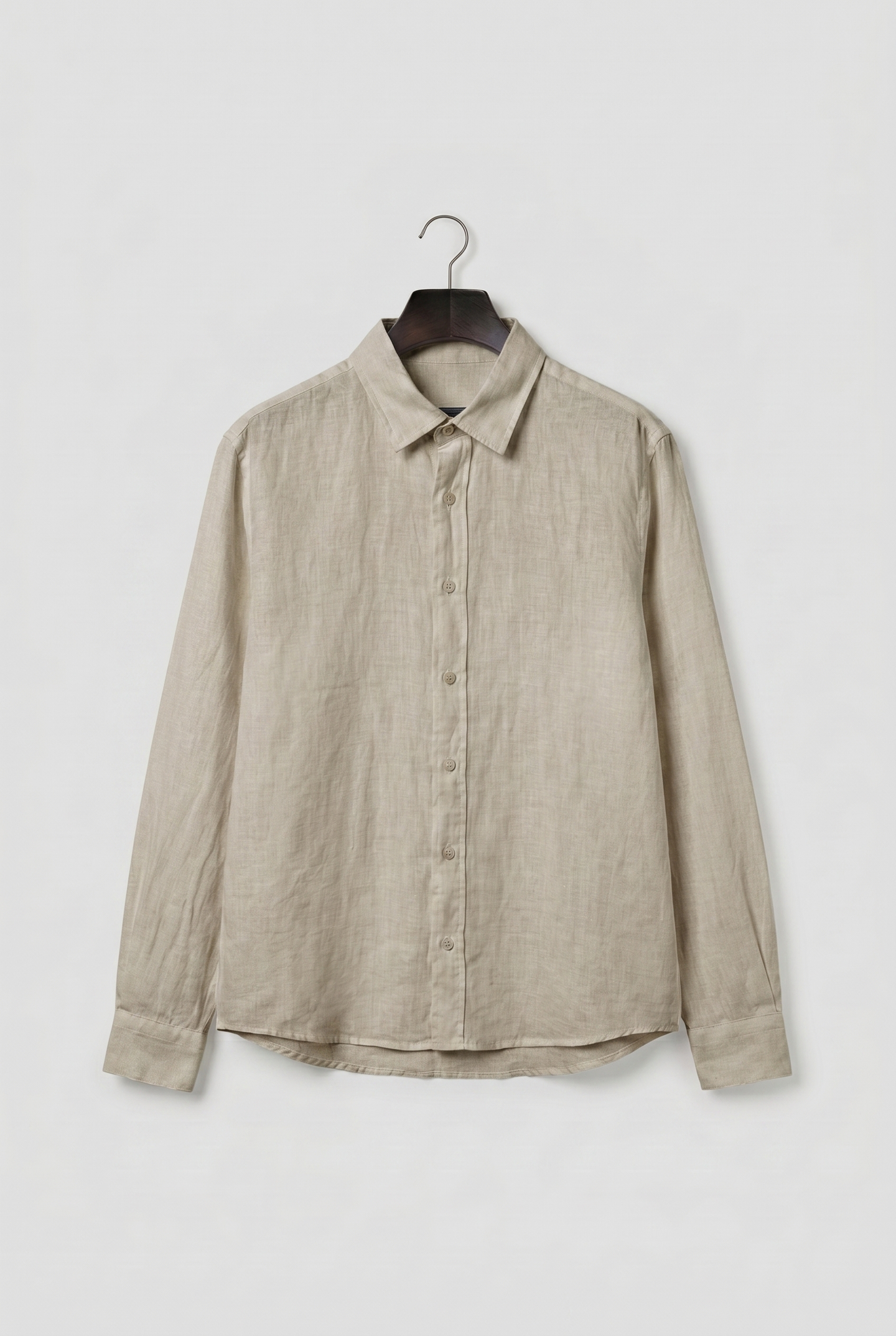 REGULAR FIT BEIGE LINEN SHIRT