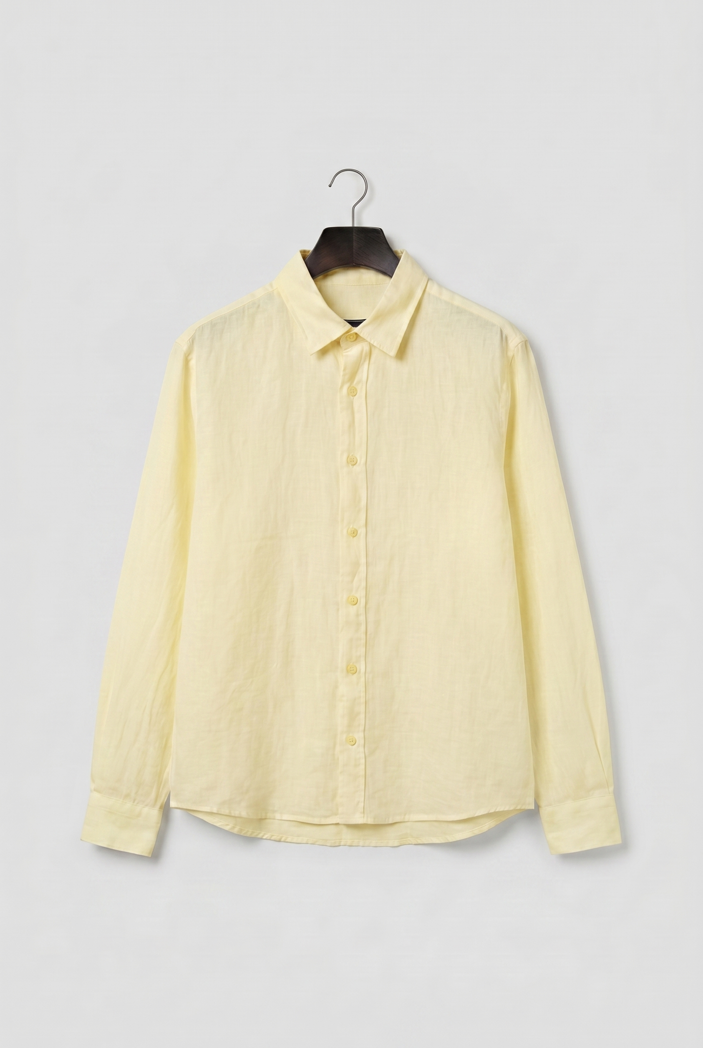 REGULAR FIT YELLOW LINEN SHIRT