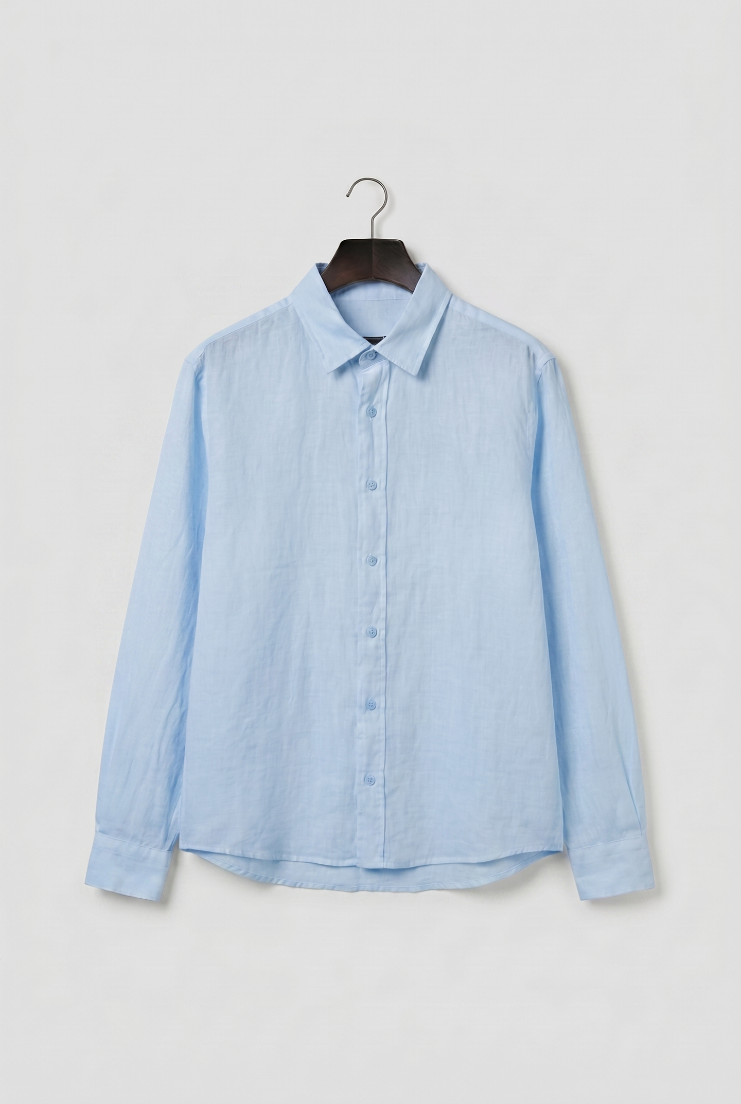 REGULAR FIT BLUE LINEN SHIRT