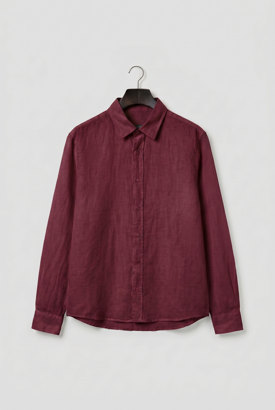 REGULAR FIT BORDO KETEN GÖMLEK